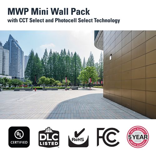Main product image of HALO Mini Wall Pack, Dusk-to-Dawn, Selectable CCT, 3000/4000/5000K, 15W (Bronze)