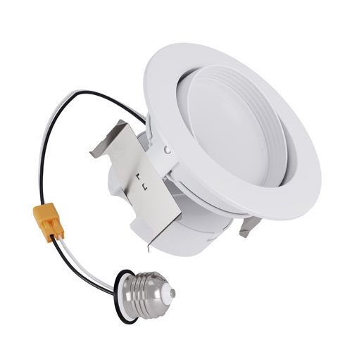 Main product image of HALO 4" RA4 Round Adjustable Gimbal LED Retrofit, Selectable 5CCT & Dim-To-Warm, 2700/3000/3500/4000/5000K, 8.8W (Matte White)