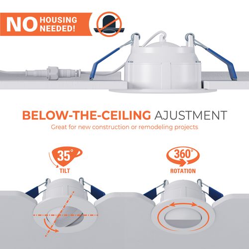Main product image of HALO 4" RA Round Adjustable Gimbal LED Retrofit, Selectable 5CCT & Dim-To-Warm, 2700/3000/3500/4000/5000K, 9.3W (Matte White)