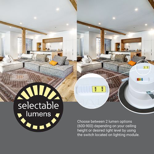 Main product image of HALO 4" RL Round LED Retrofit, Selectable 5CCT & Dim-To-Warm, 2700/3000/3500/4000/5000K, 11W (Matte White)