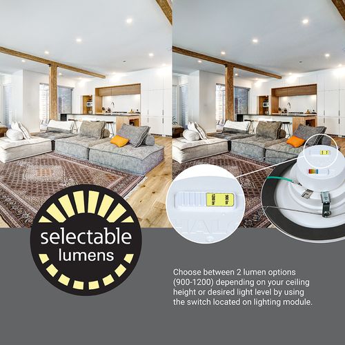 Main product image of HALO 5/6" RL Round LED Retrofit, Selectable 5CCT & Dim-To-Warm, 2700/3000/3500/4000/5000K, 14.5W (Matte White)