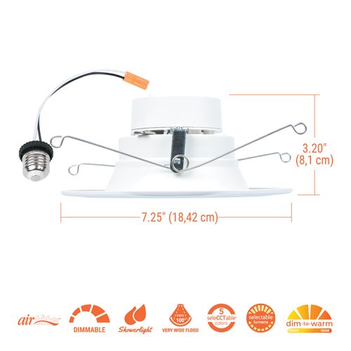Main product image of HALO 5/6" RL Round LED Retrofit, Selectable 5CCT & Dim-To-Warm, 2700/3000/3500/4000/5000K, 14.5W (Matte White)