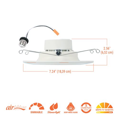 Main product image of HALO 5/6" RL Round LED Trim with Night Light & Dim-to-Warm, Selectable 5CCT, 2700/3000/3500/4000/5000K, 10.75W