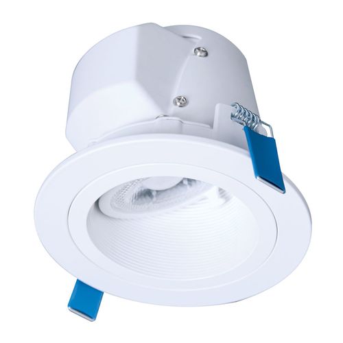 Main product image of HALO 4" RLS Round Sloped Ceiling Canless LED Downlight, Selectable 5CCT, 2700/3000/3500/4000/5000K, 11W (Matte White)