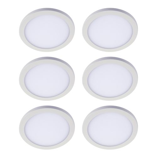 Main product image of HALO 6" SMD Surface Mount LED Downlight, Selectable 5CCT, 2700/3000/3500/4000/5000K, 7.9W, Matte White (6 Pack)
