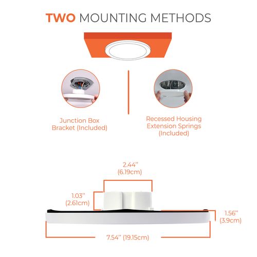 Main product image of HALO 6" SMD Surface Mount LED Downlight, Selectable 5CCT, 2700/3000/3500/4000/5000K, 7.9W, Matte White (6 Pack)