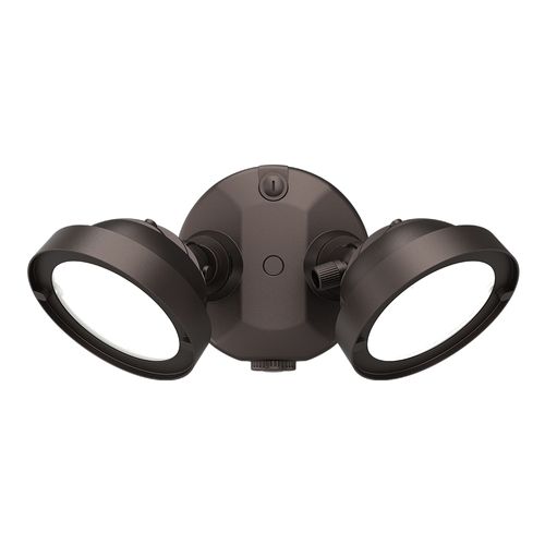 Main product image of HALO Twin-Head Round Floodlight with Dusk-to-Dawn, 21.6W (Bronze)