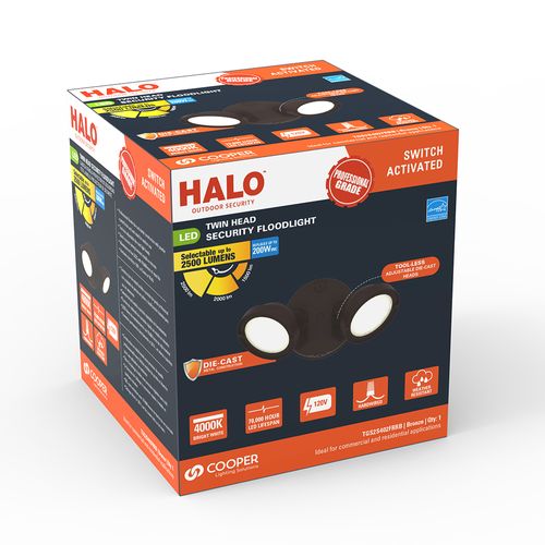Main product image of HALO Twin-Head Round Floodlight, 21.6W (Bronze)