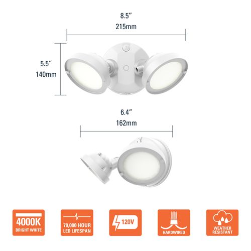 Main product image of HALO Twin-Head Round Floodlight, 21.6W (White)