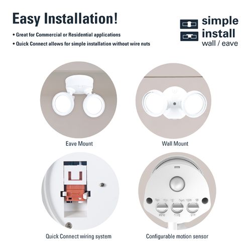 Main product image of HALO Twin-Head Round Floodlight with Motion Sensor, 21.6W (White)