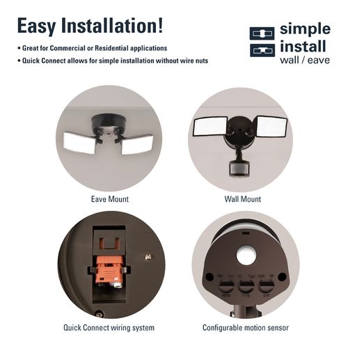 Main product image of HALO Twin-Head Square Floodlight with Motion Sensor, 20.9W (Bronze)