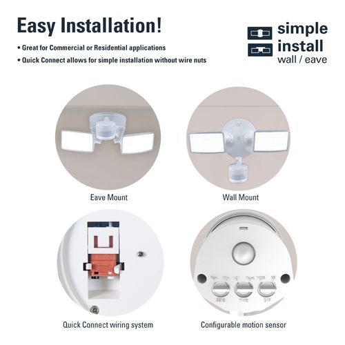 Main product image of HALO Twin-Head Square Floodlight with Motion Sensor, 20.9W (White)