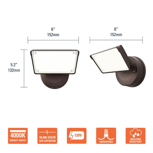 Main product image of HALO Single-Head Square Floodlight with Motion Sensor, 26.7W (White)