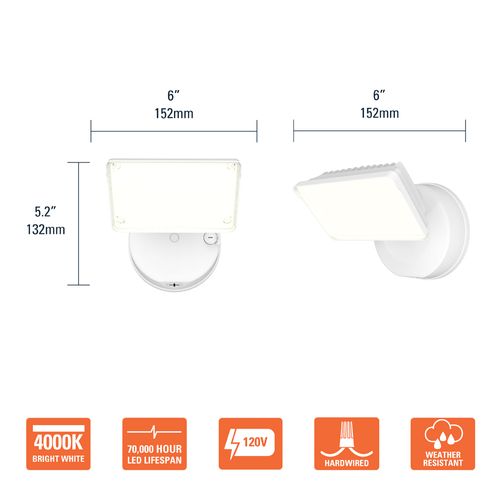 Main product image of HALO Single-Head Square Floodlight, 26.7W (White)