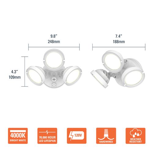 Main product image of HALO Triple-Head Round Floodlight, 26.7W (White)