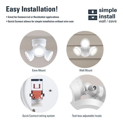 Main product image of HALO Triple-Head Round Floodlight, 26.7W (White)