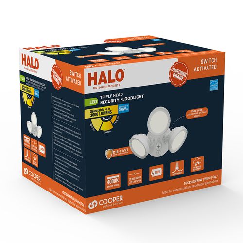 Main product image of HALO Triple-Head Round Floodlight, 26.7W (White)