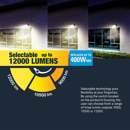 Main product image of HALO Outdoor Wall Pack Medium, Dusk-to-Dawn,11700 Lumens, Selectable CCT 3000/4000/5000K, 90W