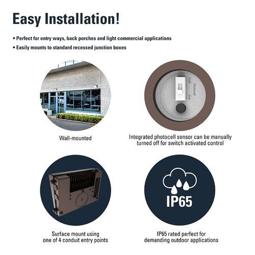 Main product image of HALO Outdoor Wall Pack Small, Dusk-to-Dawn, 4000 Lumens, 4000K, 30W