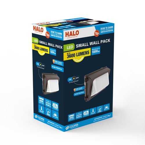 Main product image of HALO Outdoor Wall Pack Small, Dusk-to-Dawn, 4000 Lumens, 4000K, 30W