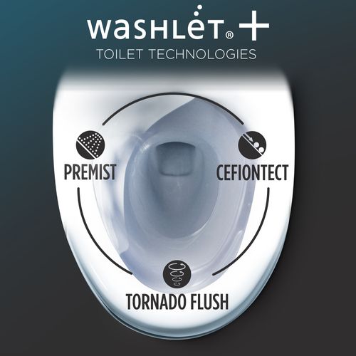 Main product image of MW7763074CEFG.10#01 Drake Washlet + 2-Piece Elongated 1.28 GPF Universal Height Tornado Flush Toilet w/ C2 Bidet Seat, 10" Rough In (Cotton White)