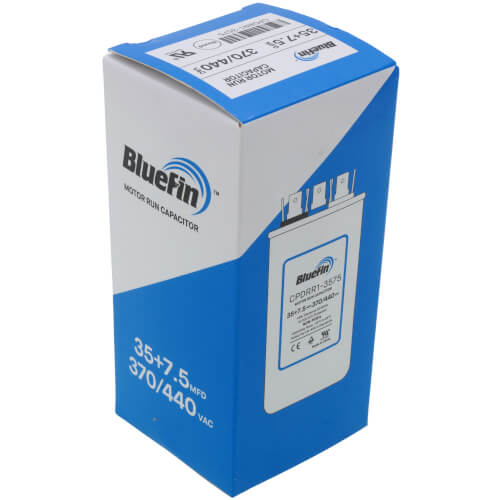 Main product image of 35/7.5 MFD Round Dual Motor Run Capacitor (440/370V)