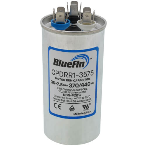 Main product image of 35/7.5 MFD Round Dual Motor Run Capacitor (440/370V)
