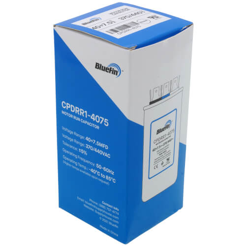 Main product image of 40/7.5 MFD Round Dual Motor Run Capacitor (440/370V)