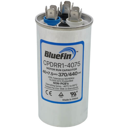 Main product image of 40/7.5 MFD Round Dual Motor Run Capacitor (440/370V)