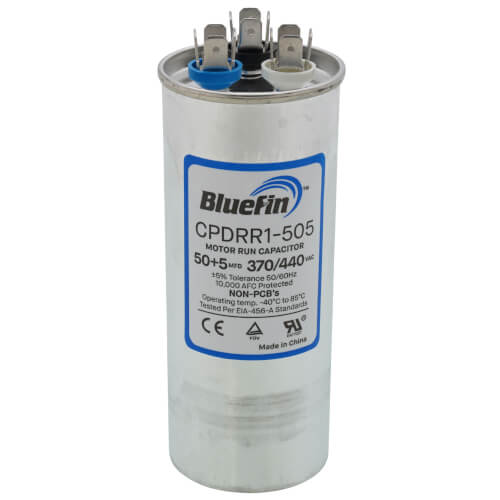 50/5 MFD Round Dual Motor Run Capacitor (440/370V)