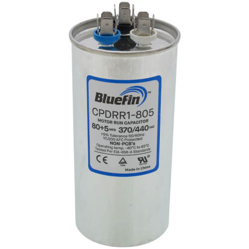 80/5 MFD Round Dual Motor Run Capacitor (440/370V)