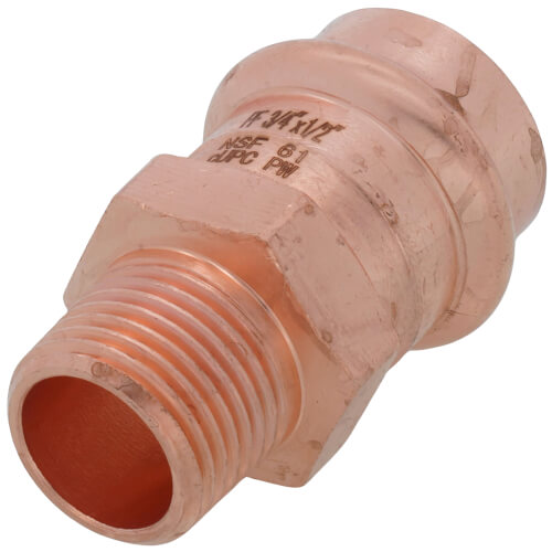 Main product image of 3/4" Press x 1/2" Male Copper Adapter