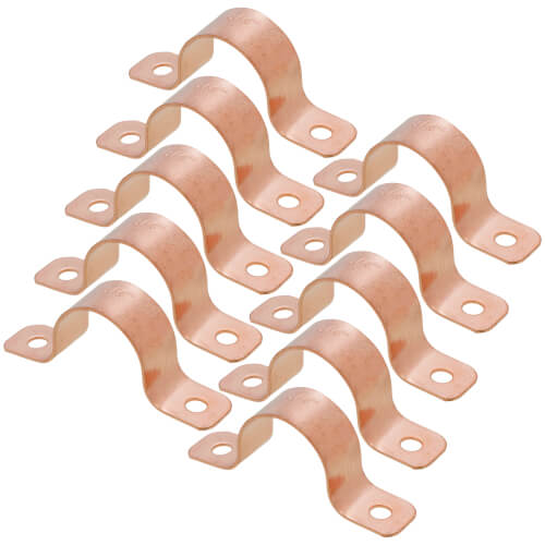 Main product image of 3/4" 2 Hole Carbon Steel Strap, Copper Plated (Bag of 10)