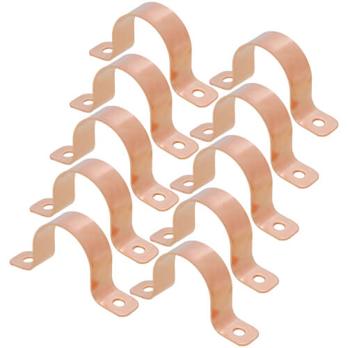 Main product image of 1" 2 Hole Carbon Steel Strap, Copper Plated (Bag of 10)
