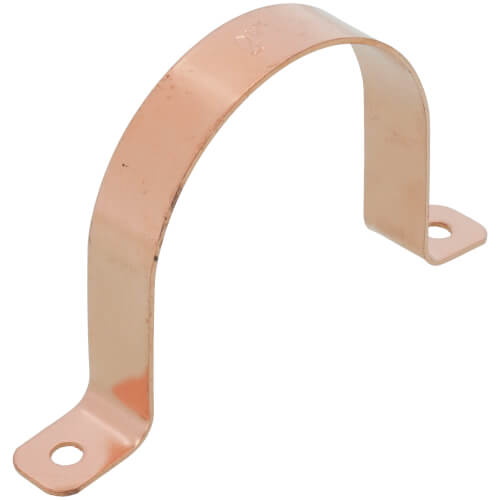 Main product image of 2" 2 Hole Carbon Steel Strap, Copper Plated (Bag of 10)
