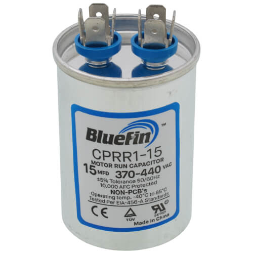Main product image of 15 MFD Round Motor Run Capacitor (440/370V)
