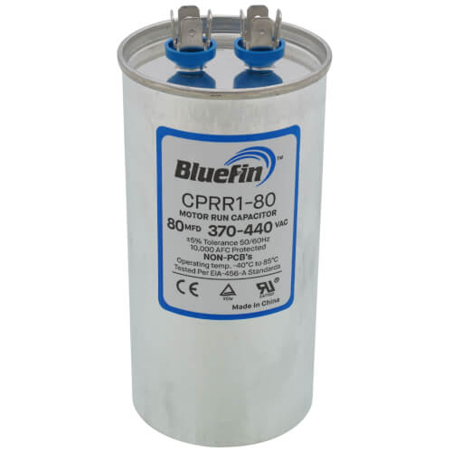 Main product image of 80 MFD Round Motor Run Capacitor (440/370V)