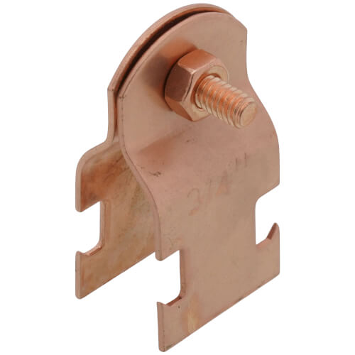 Main product image of 3/4" Copper Plated Multi-Strut Pipe Clamp