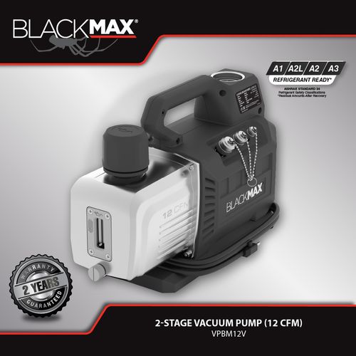 Main product image of BlackMax Sparkless Vacuum Pump w/ Auto Shut-off, Gas Ballast Valve, and Gauge (12 CFM)