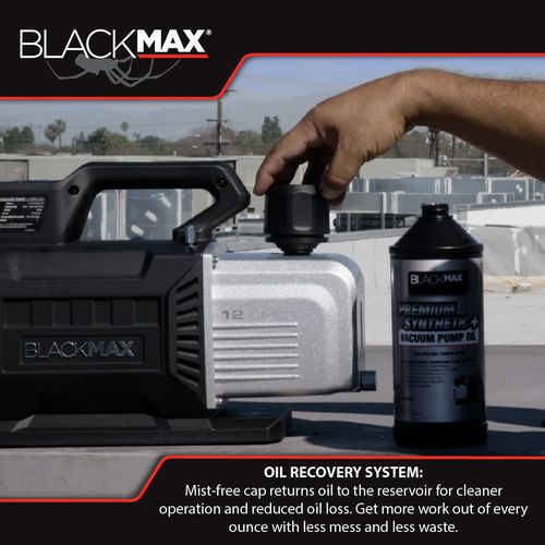 Main product image of BlackMax Sparkless Vacuum Pump w/ Auto Shut-off, Gas Ballast Valve, and Gauge (4 CFM)