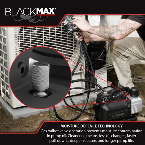Main product image of BlackMax Sparkless Vacuum Pump w/ Auto Shut-off, Gas Ballast Valve, and Gauge (4 CFM)