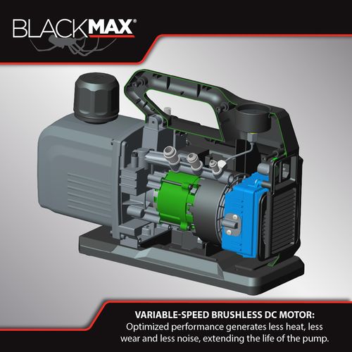 Main product image of BlackMax Sparkless Vacuum Pump w/ Auto Shut-off, Gas Ballast Valve, and Gauge (6 CFM)