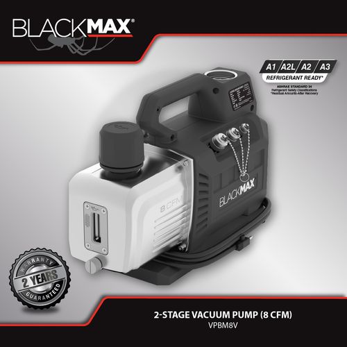 Main product image of BlackMax Sparkless Vacuum Pump w/ Auto Shut-off, Gas Ballast Valve, and Gauge (8 CFM)