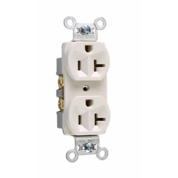 Main product image of Commercial Spec Grade Side Wired Duplex Receptacle, 20A, 2P - Light Almond (125V)