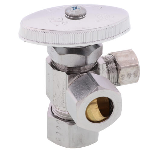 Main product image of 11/2 in. Nom Comp x 1/2 in. O.D. Comp x 3/8 in. O.D. Comp Dual Outlet Supply Stop Valve, Lead Free (Chrome Plated)