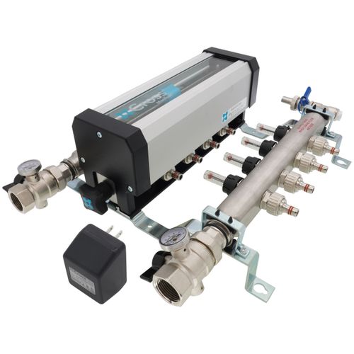 4 Loop Stainless Steel Manifold Package w/ Control (1/2" PEX)
