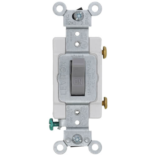 Main product image of Single-Pole, Commercial Side Wired Switch, 15 Amp - Gray (120/277V)