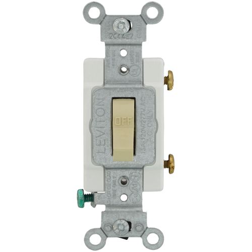 Main product image of Single-Pole Toggle Light Switch, Commercial Grade - Ivory (120/277V)