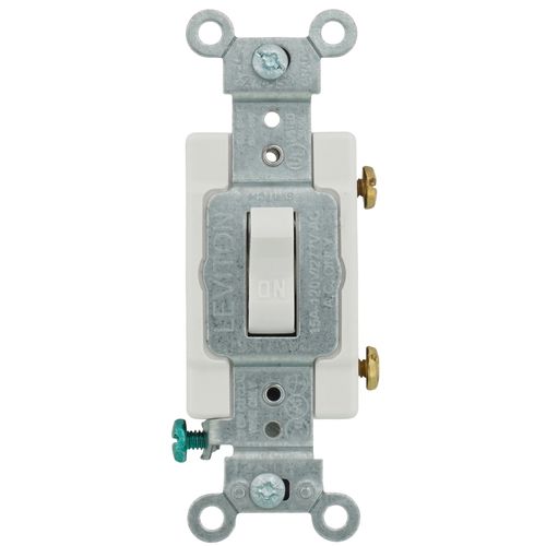 Main product image of Single-Pole Toggle Light Switch, Commercial Grade, 15A - White (120/277V)