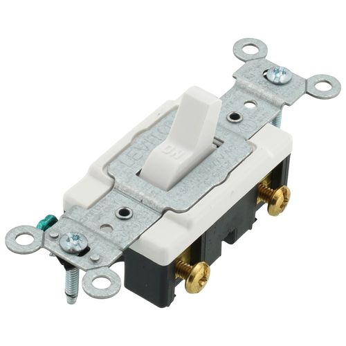 Main product image of Single-Pole Toggle Light Switch, Commercial Grade, 15A - White (120/277V)